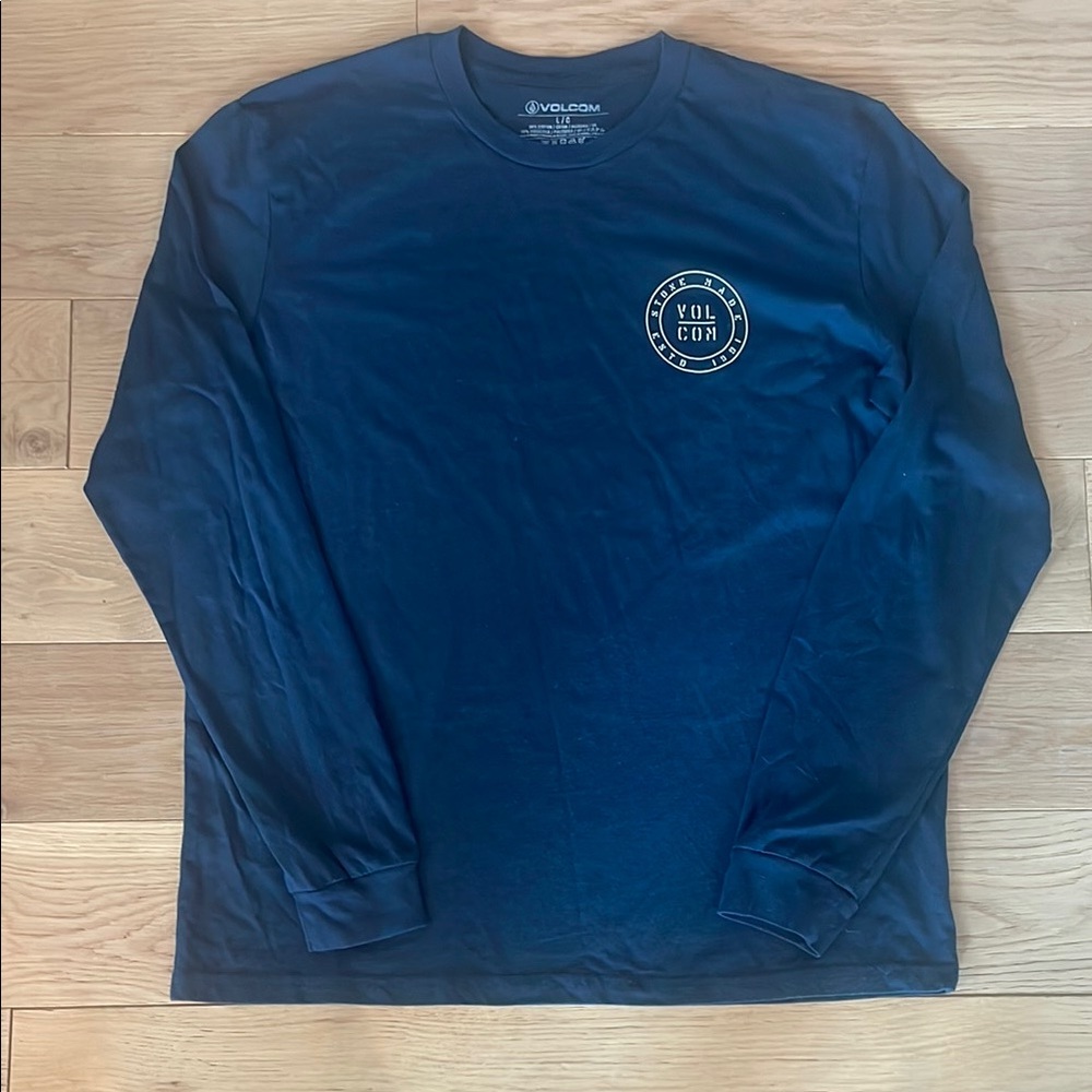 Volcom Blue Long Sleeve Tee Classic Crew